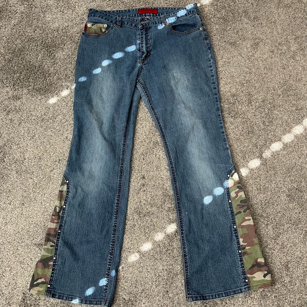 bongo camo bootcut jeans size 14